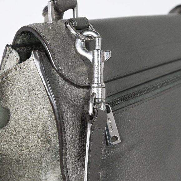 Celine Trapeze Leather 2-Way Handbag Turn-Lock front Closure Leather-Lined Sage - Picture 13 of 13